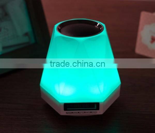 Colorful dazzle LED light Mini Crack bluetooth speaker with LED clock