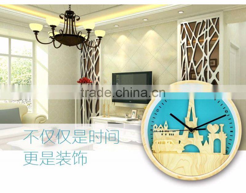 2017 New Design Tower Colorful Decorative Wall Clock For Wholesale