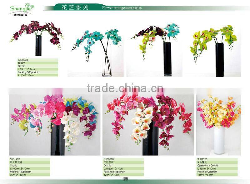 Sleek realistic artificial flower orchid in vase