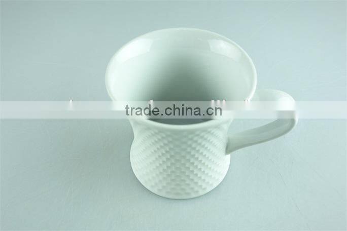 unique shape white ceramic coffee mug with cheap price in stock