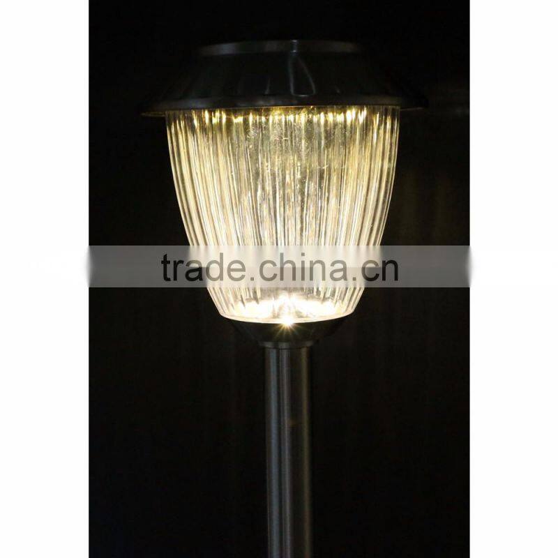 8pk Stainless Steel Solar Path Light Outdoor LED Landscape Lawn Garden Lamp- 115 mm