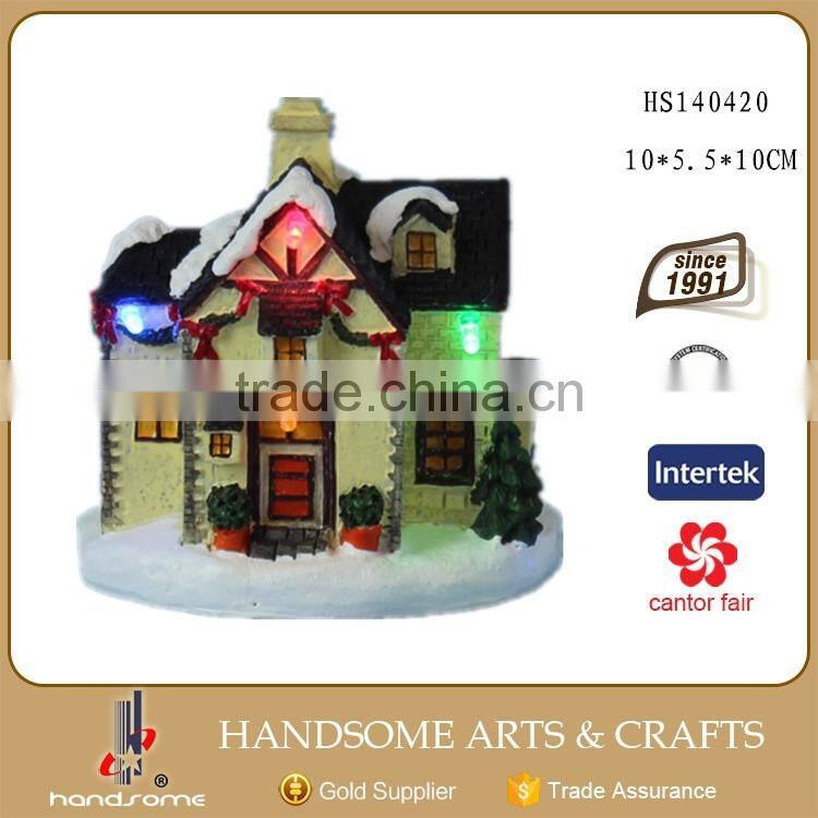 4 Inch Resin Christmas Miniature Decorative LED Houses