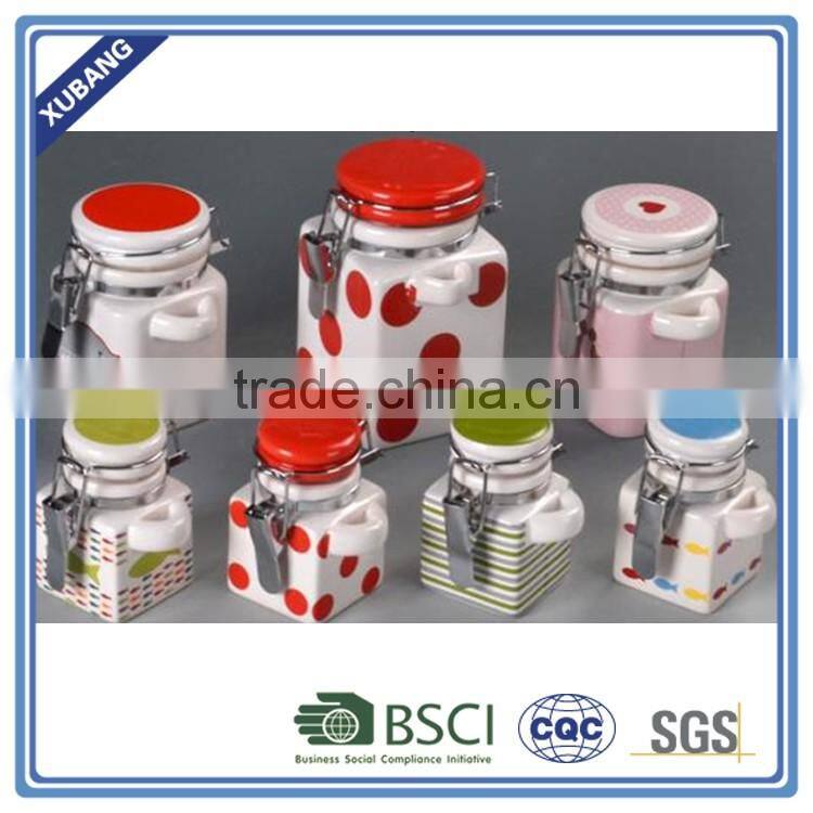 Glass bottle and jar with seal clamp