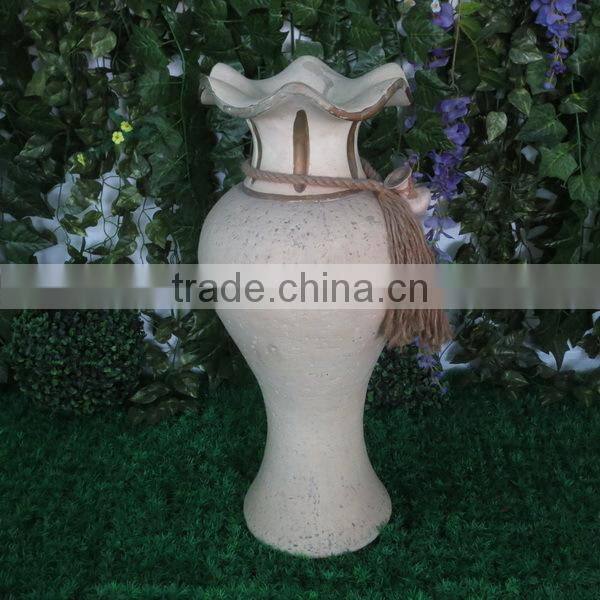 Home and garden fiberglass flower antique vase / bronze color vase