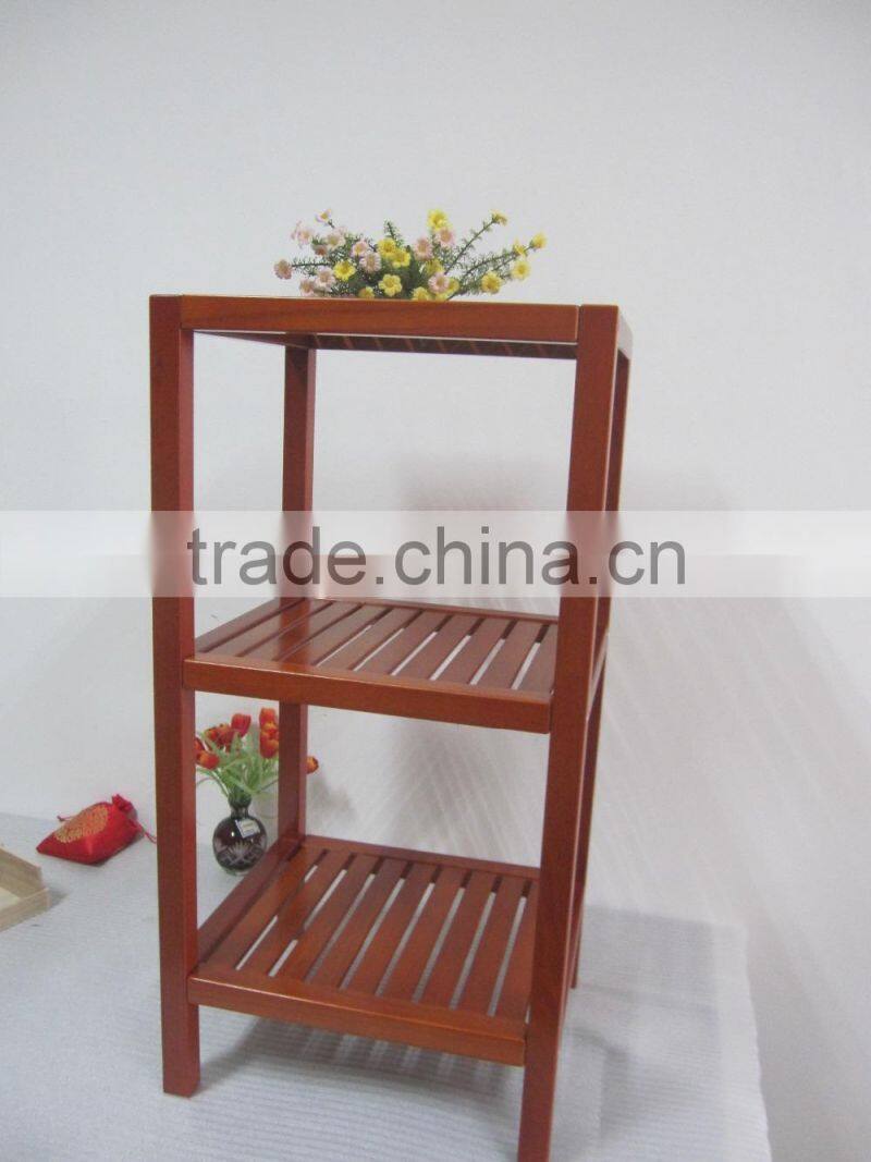 Wholesale wooden two layers wooden garden flower shelf