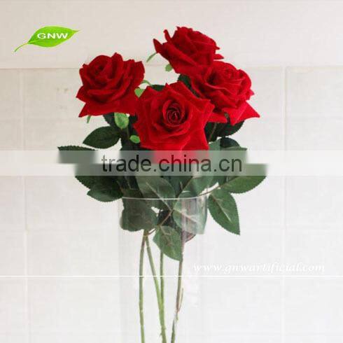 GNW FLS07 Flowers Artificial Wedding Decoration Centerpieces Red Velvet Rose Flower