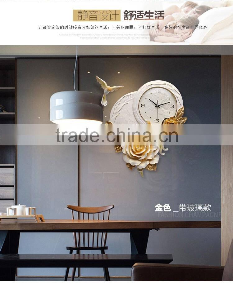 M11A Momoda Living room Creative modern hanging fancy elegant 3D flower wall clock quiet quartz decoration large wall clock