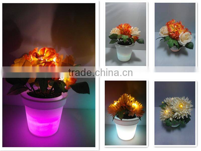 RBG color changing plastic PE LED flower pot home/garden decorations