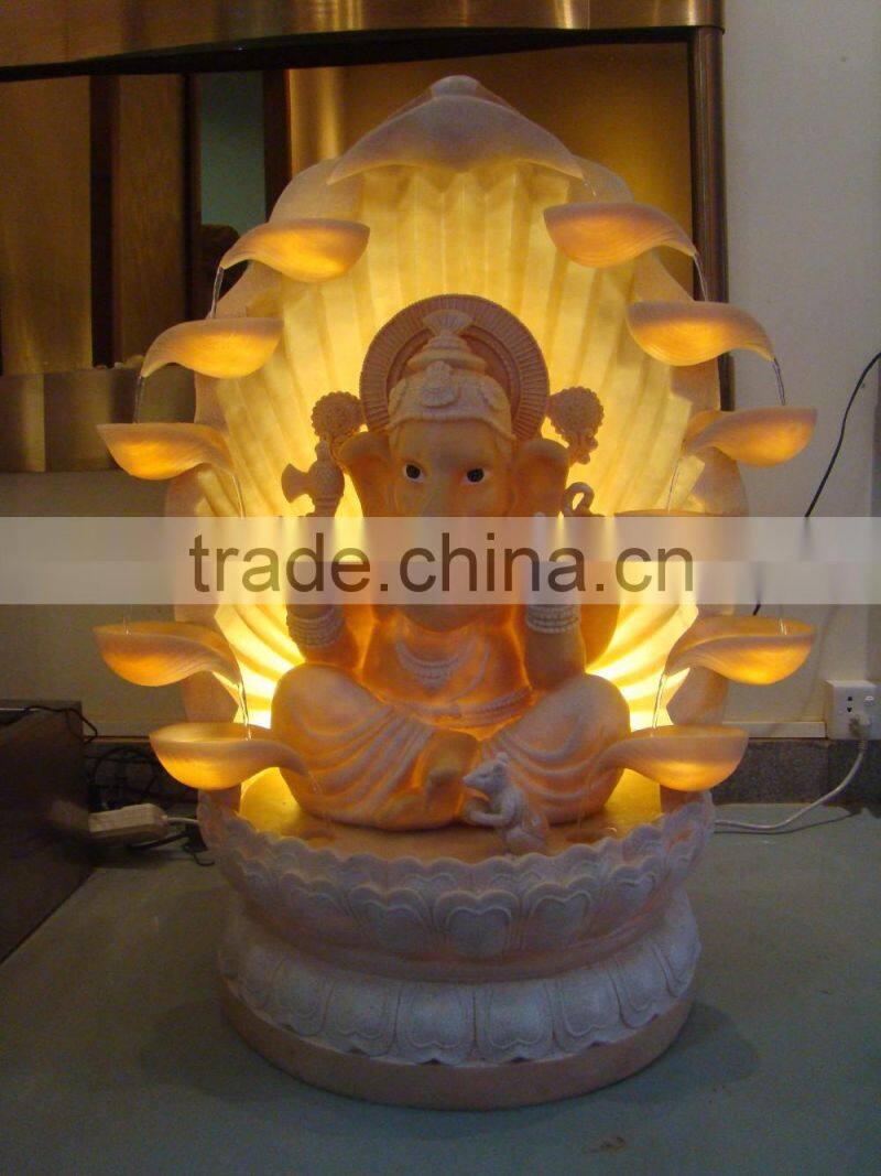 Wholesale resin water features fountain lord ganesh statue for sale