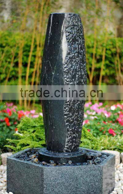 garden landscaping granite column fountain