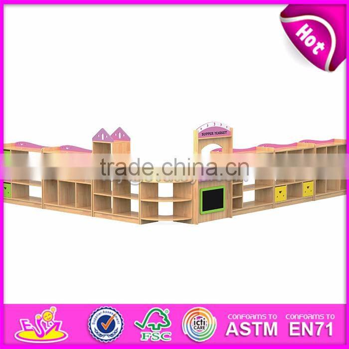 Customized kindergarten toy storage wooden lemonade stands for kids W08C197