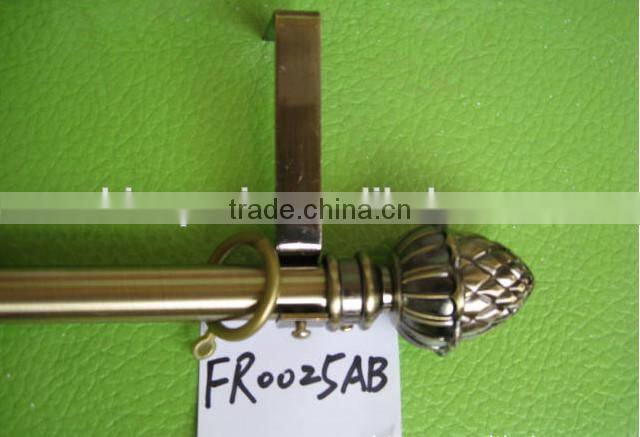 antique brass curtain rod with ball finals