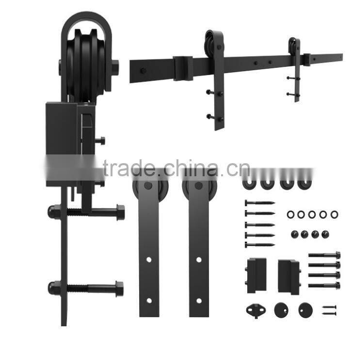 barn door sliding flat steel black door roller and track with solf closer