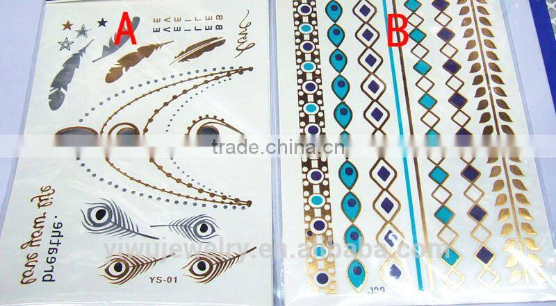 2016 China High Quality Body Jewelry Custom Tattoo Stickers Stocking