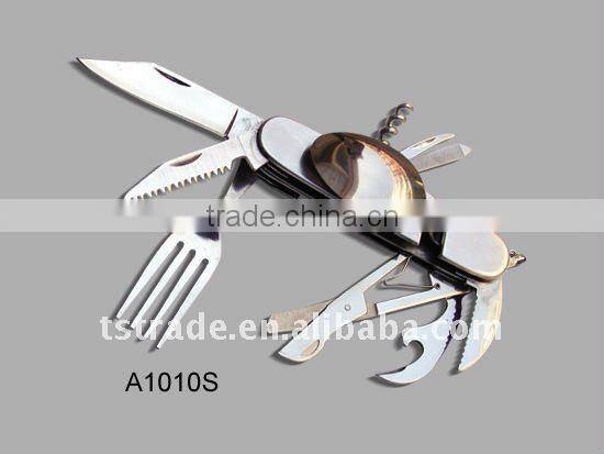2014 Picnic Multi stainless steel barbecue tool set outdoor tableware/Multi knife/Pocket knife(K526ASS)