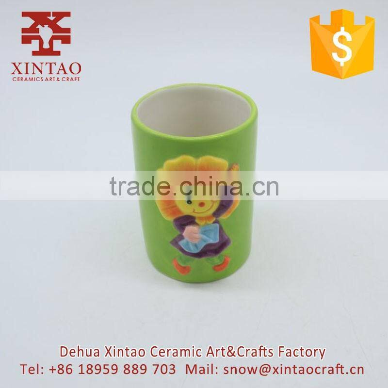 Hot sale bathroom accessories Sunflower design teethbrush tumbler cup