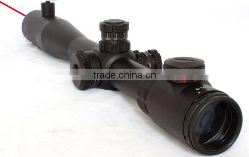 Erains Tactical Optics M14 4-14X40+R rifle scope of red green Mil-Dot Reticle with front inside red laser for Hunting Riflescope