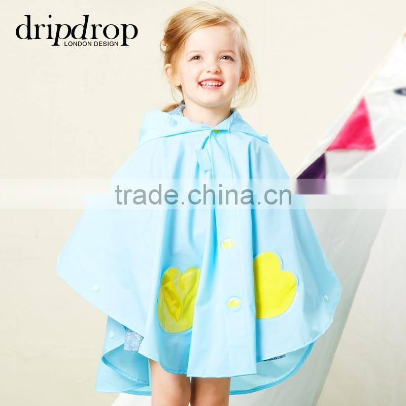 2016 cute kids and children rain coat ponchos EVA material soft comfortable