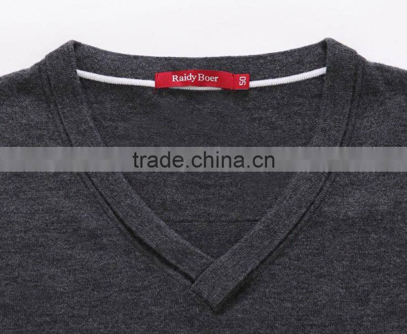 Raidy Boer high quality men printing crew neck wool design slim winter knit sweater