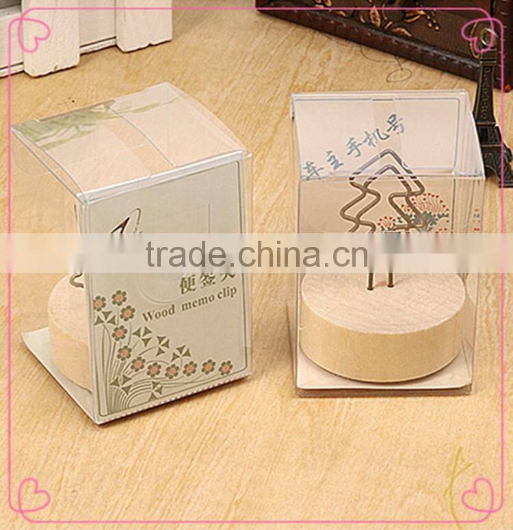 Personalized Various Shapes Round Wooden Base Memo Card Clips