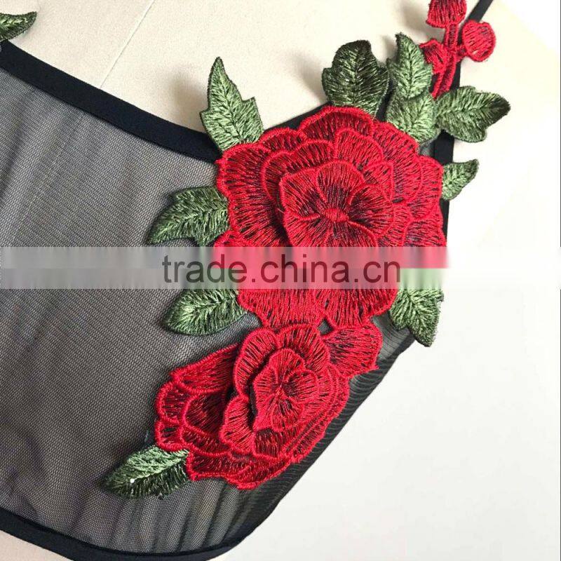 Elegant black lace crop top Summer beach backless short halter tops Sexy black party camis gauze women tank top girls short tops