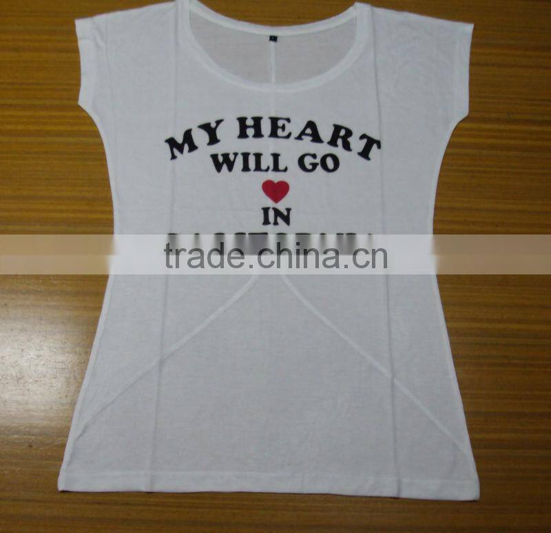 viscose t-shirts , 100%viscose women short sleeve printed t-shirts,