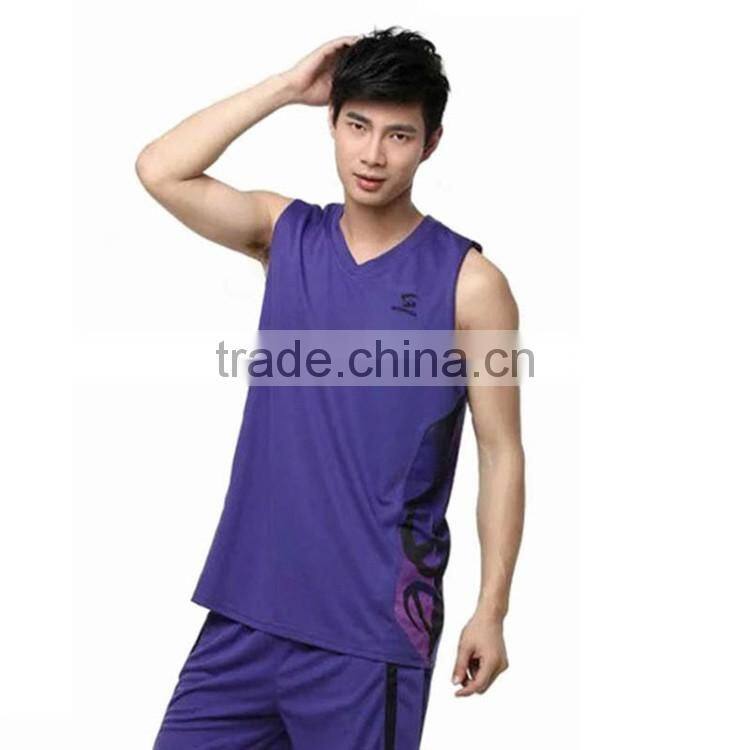 2016 Professional 100%polyester custom basketball jersey color purple