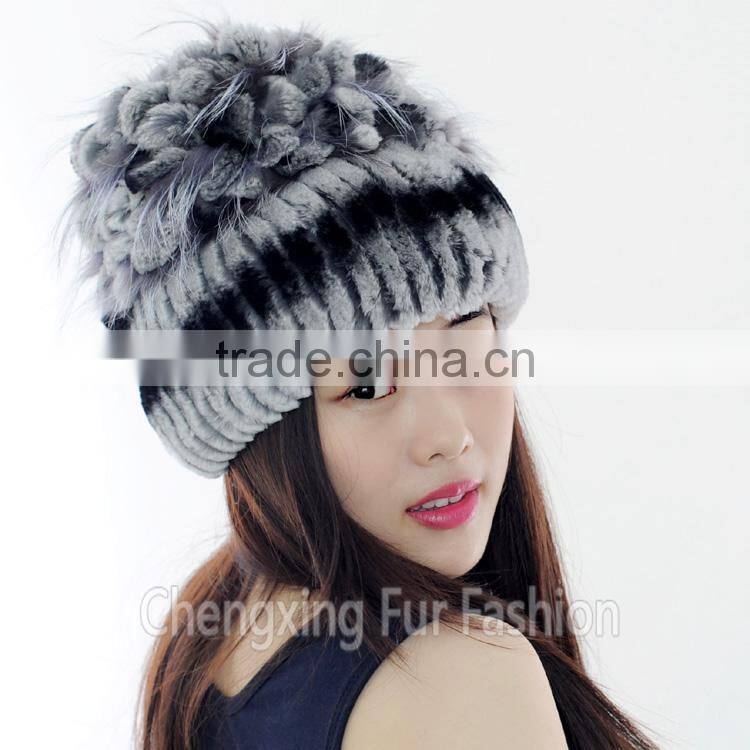 CX-C-135A Women Rex Rabbit Fur Russian Style Winter Cap