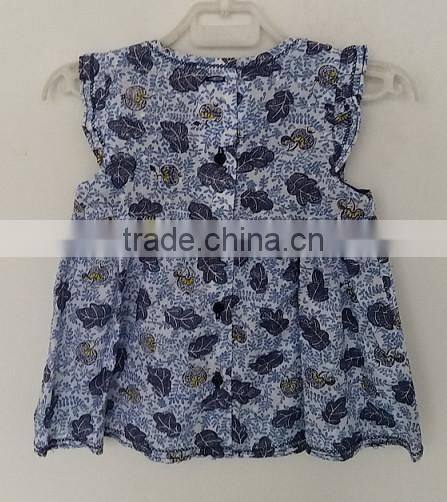 2016 baby girls printed and embroidered dress for summer