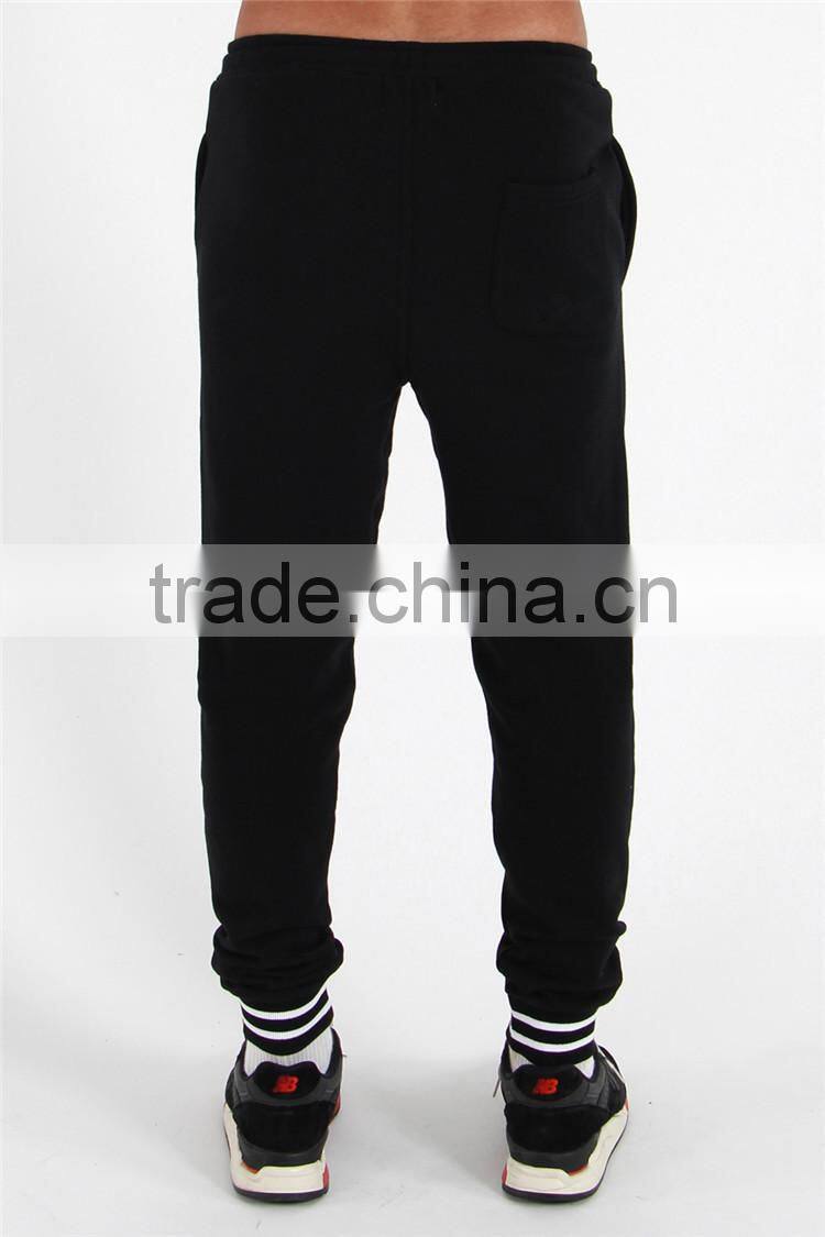 Cheap mens plain jogger fashion black jogger pants casual loose pants