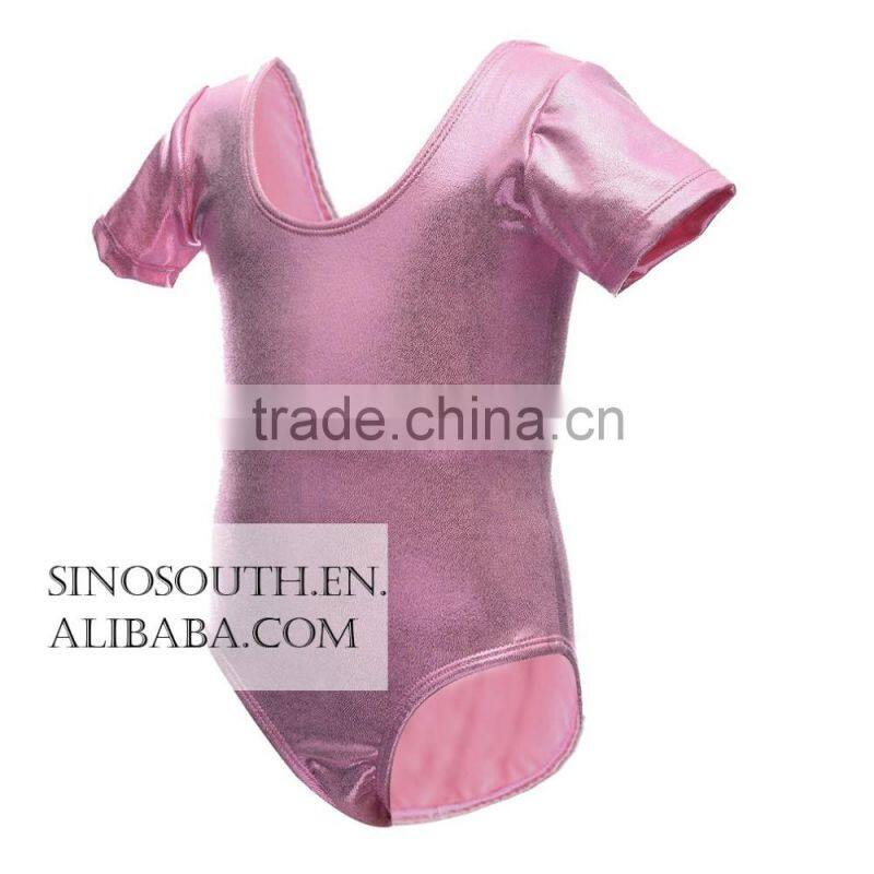 2017 New arrival ballet Sparkle Short Sleeve gymnastics leotard for girls