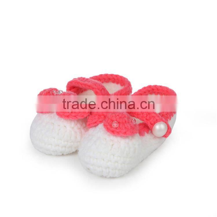 2015 New Design Bowknot Handmade Crochet Fashion Child Shoes