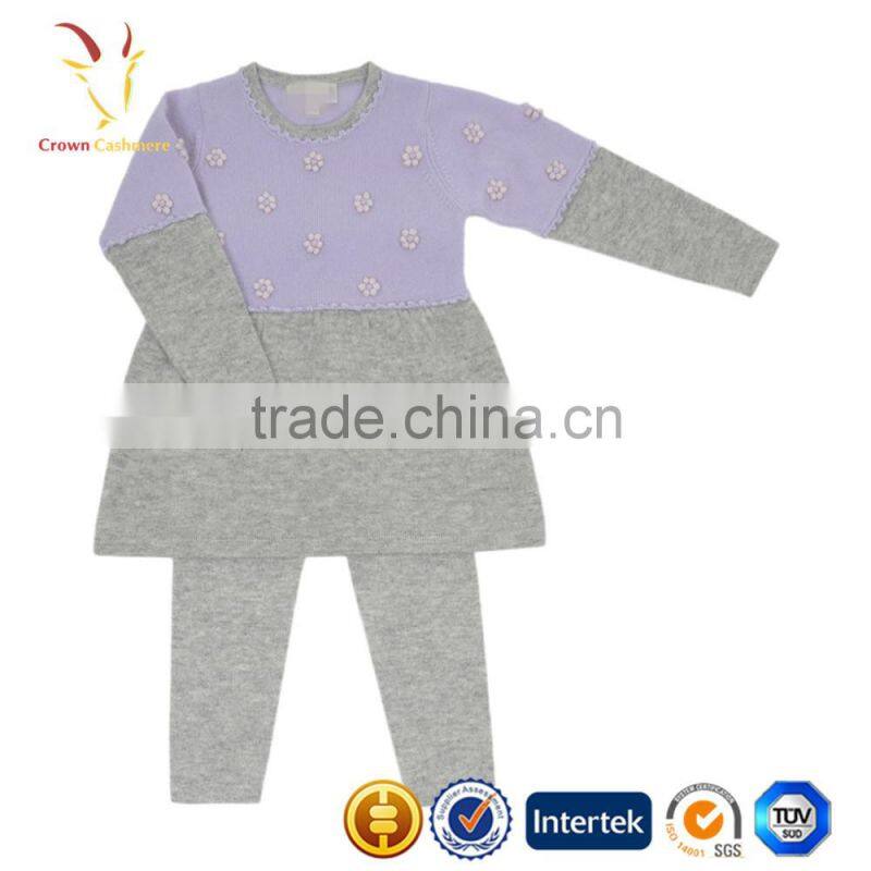 Cute Baby Girl Dress,Girls Knitted Dress Baby Suit Set with Pants