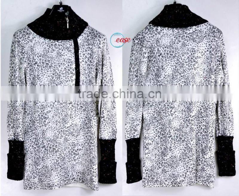 men melange yarn Y neck shape long sleeve jumper classic sweater