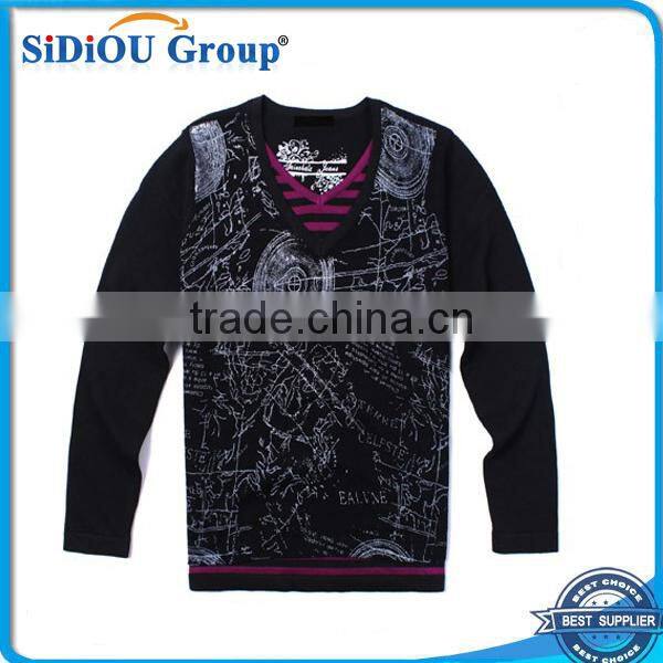 Men V neck Thin Sweater Knitting Pattern