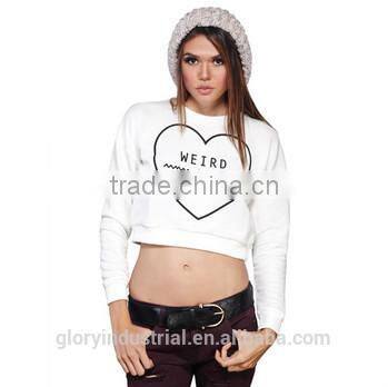 fashion sexy lady round collar printed hoody