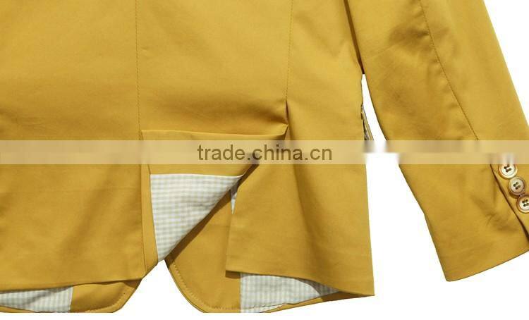 ELPA 2016 new fashion notch lapel single breasted double back vent cotton boys blazer