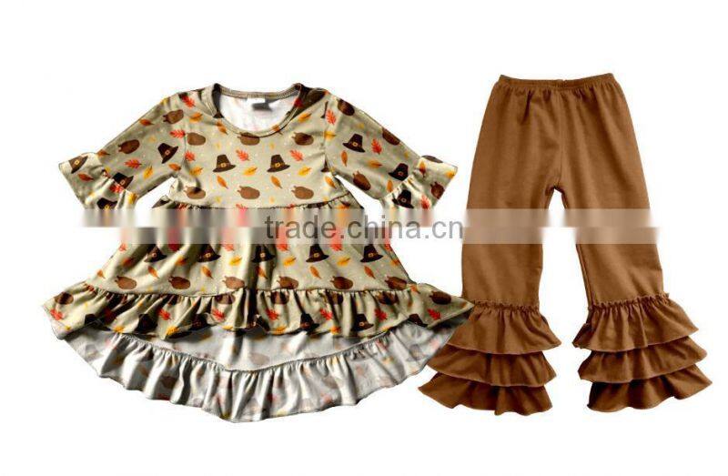 Halloween Fall Pumpkin lovely style Clothing Girls Boutique Childrens Ruffle Baby kids Clothes