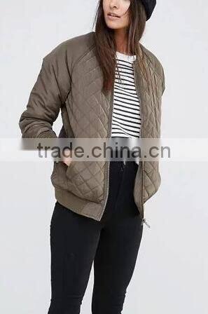 Runwaylover EY0999C Wholesale winter women casual padded jersey cotton quilted bomber jacket