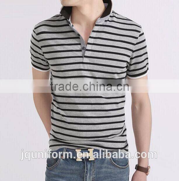 custom hot selling lowest price plain casual black and white stripe mem's t-shirt wholesale for sale