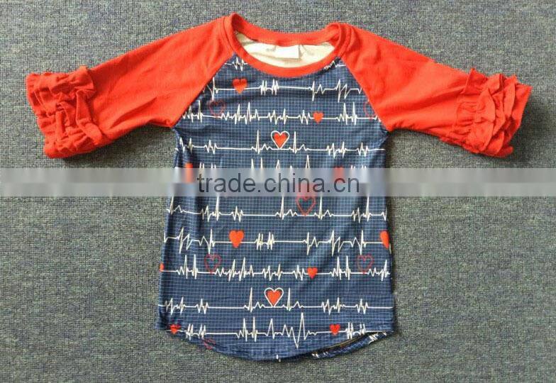 baby long sleeves raglan in Christmas high quality girl fall clothes remake