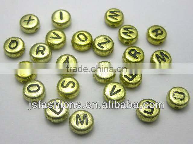 4*7 solid color with black line letter beads
