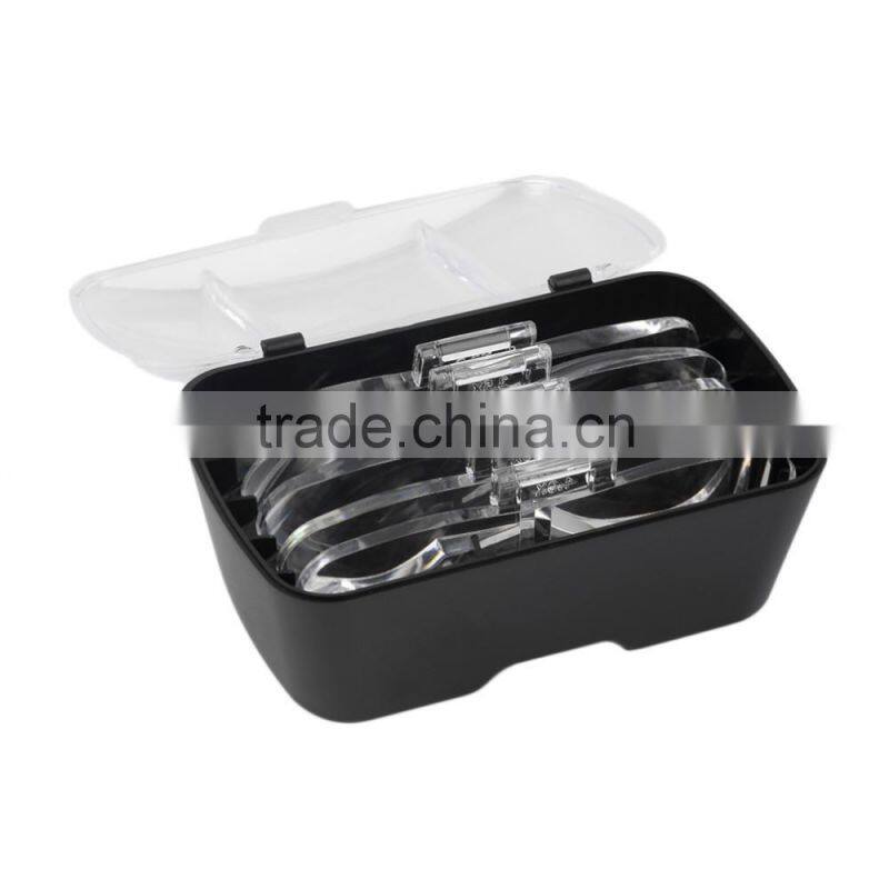 2017 Hot Selling 2 LED Headband Glasses Illuminated Magnifier Loupe Single/Bi-plate Magnifications 5 Lens