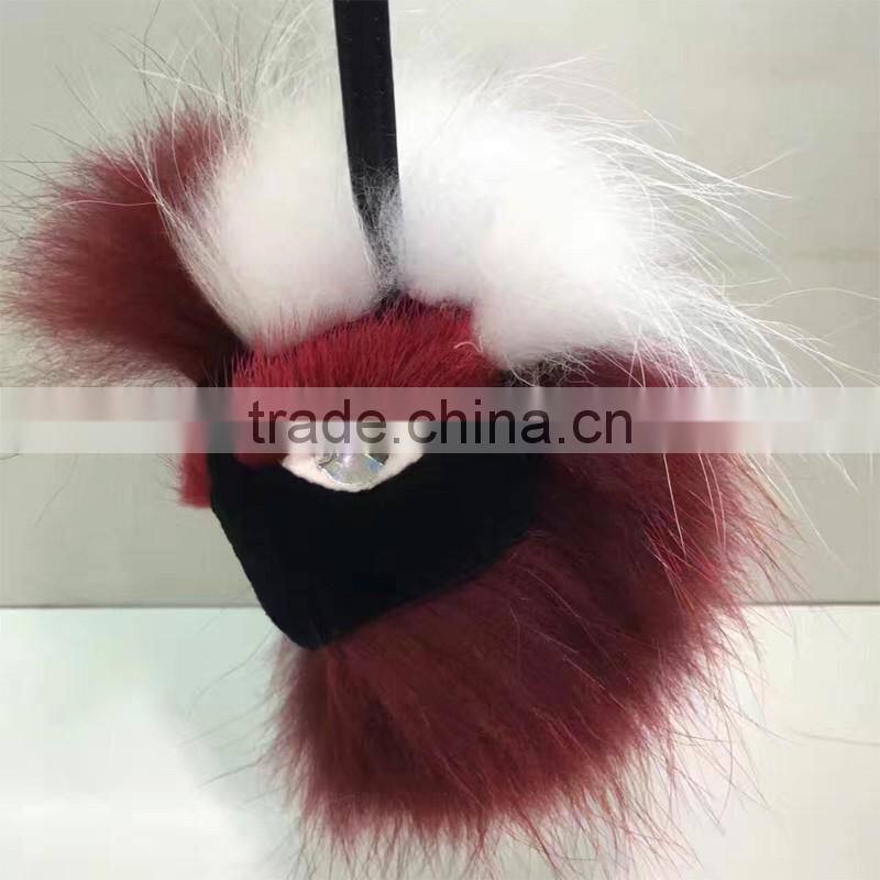Promotional Raccoon Fur Key Chain For Car Key Ring in high quality