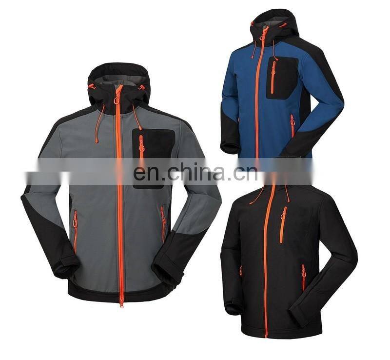 Men Water Resistant Hooded Softshell Jacket Empty Sport Hiking Jacket