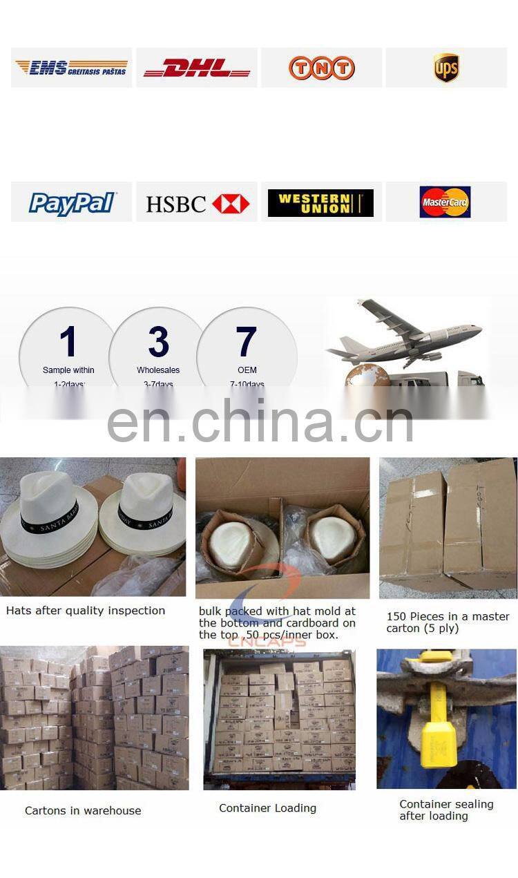 custom fedora hat with logo print linen cotton fedora CNCAPS