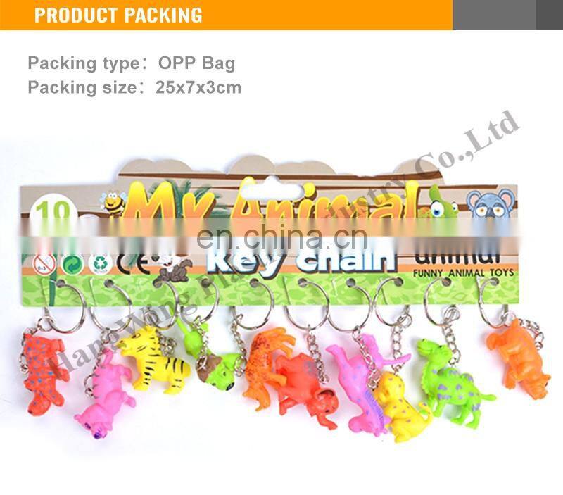 Funny promotional cartoon toy keychain Animal plastic keychain manufacturers