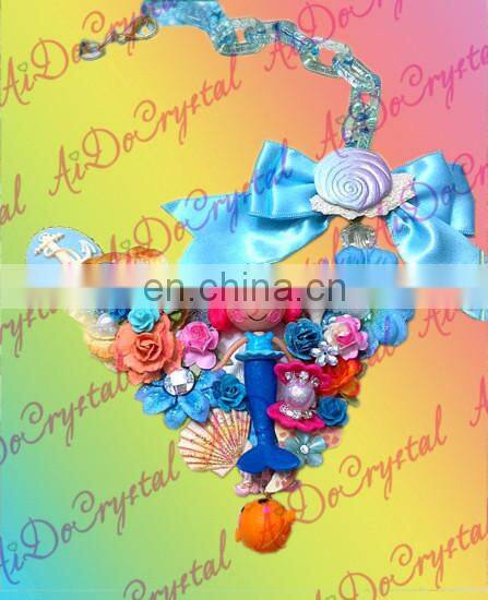 Lalaloopsy Coral Sea Shells Ocean Floral Statement Necklace