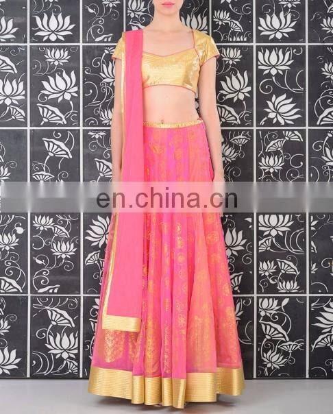 Beautiful lengha set with golden prints Lengha Set with Golden Prints