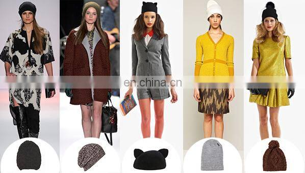 Women's acrylic cable knitted cuff beanie